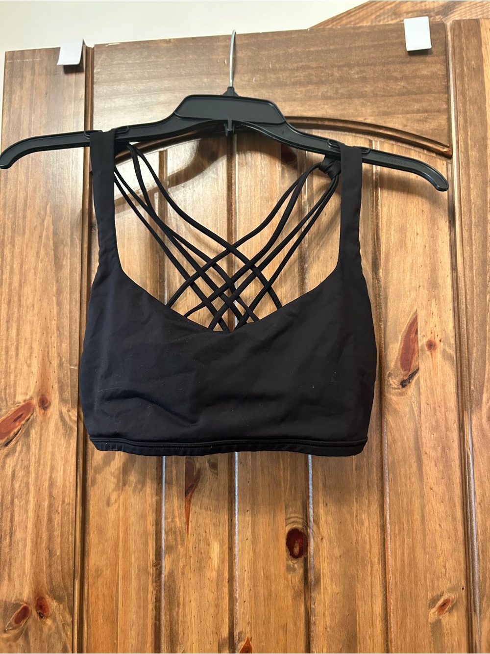 Black Lululemon sports bra strapy back